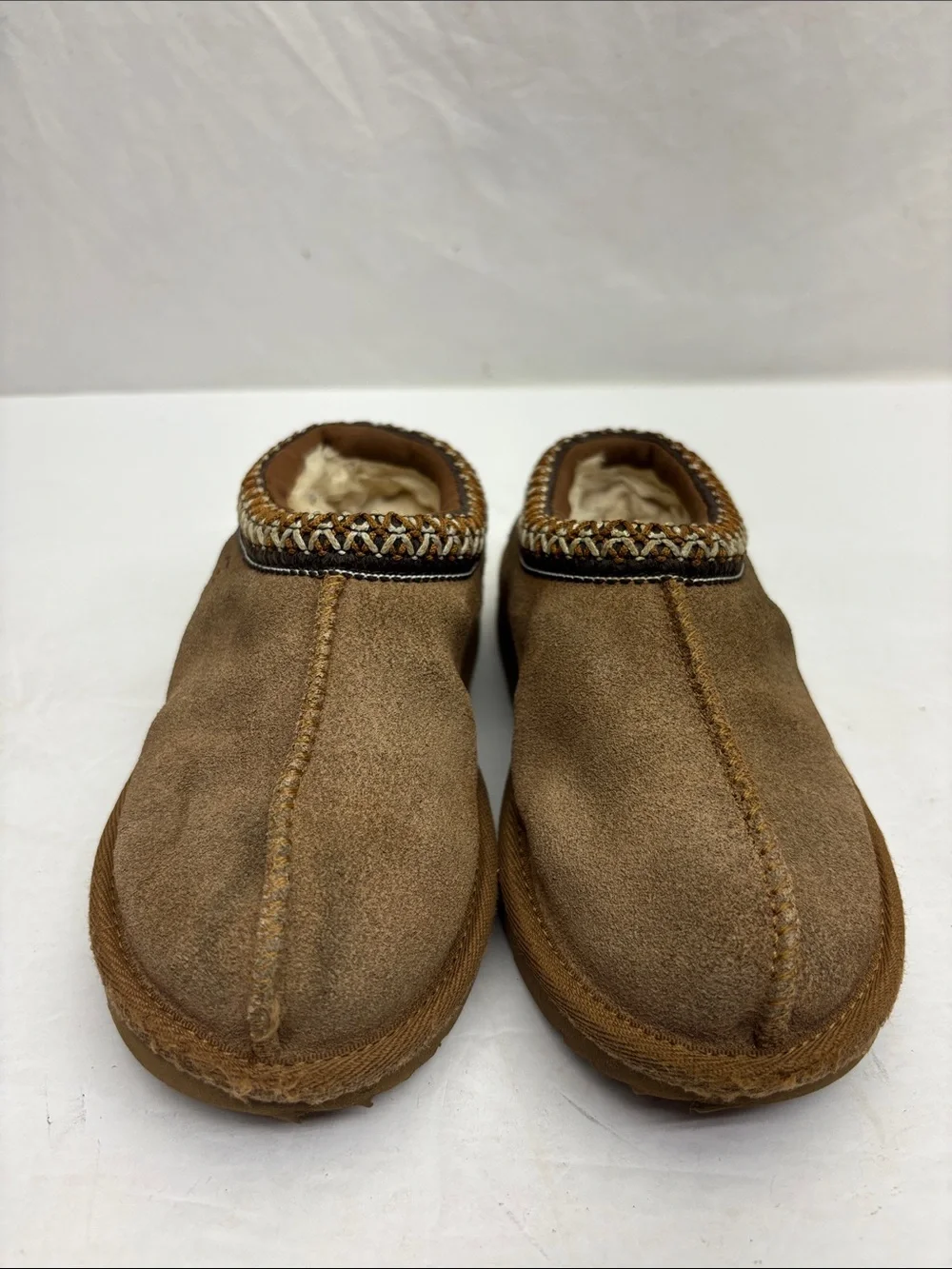 UGG Cozy Chestnut Suede Slip-On Slippers, SZ 11 for toddler, box 62